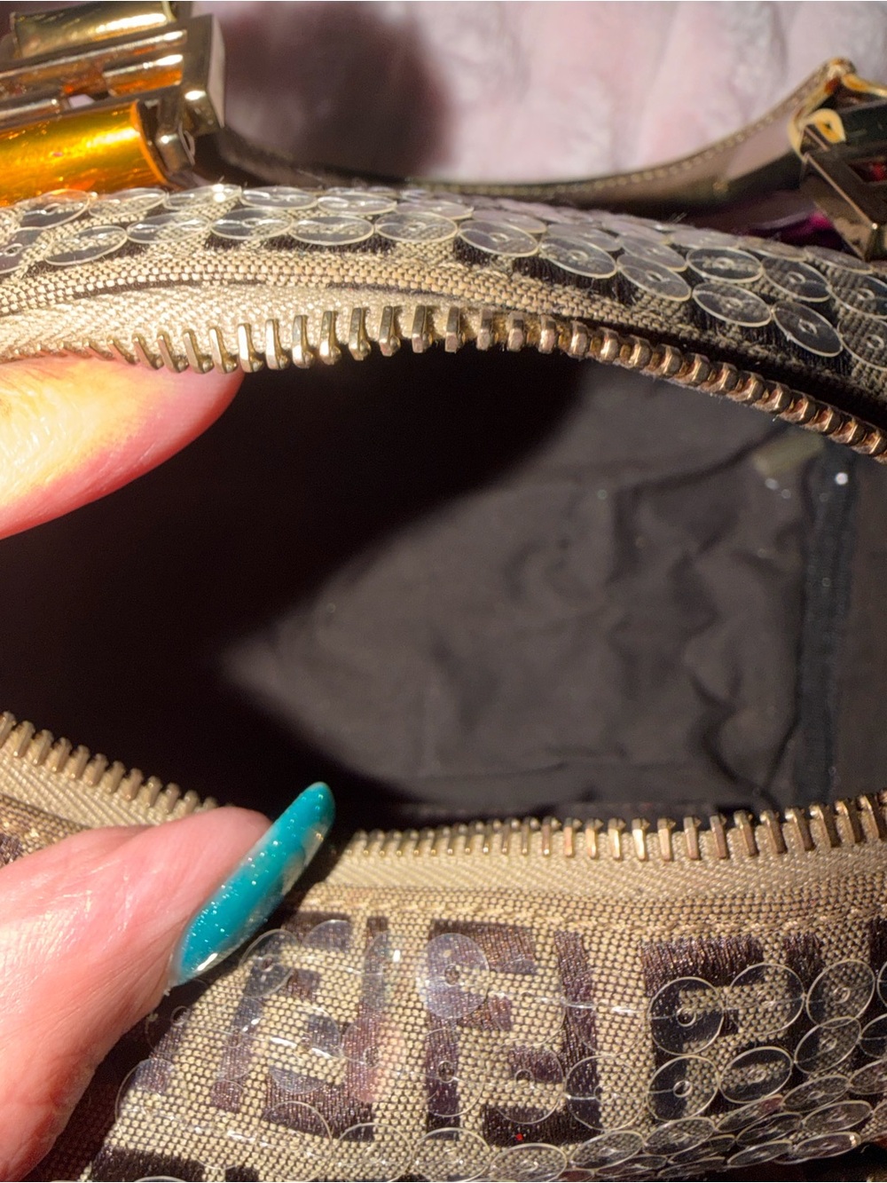 Zucchino Sequin-Embellished Bauletto Boston Bag - Picture 12 of 13